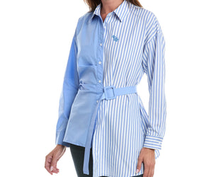 Spliced Striped Button Shirt