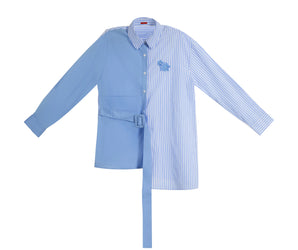 Spliced Striped Button Shirt